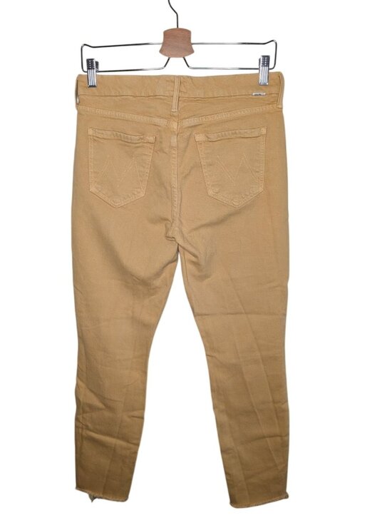 MOTHER Pants - Mother 28 The Looker Ankle Fray Gettin' in Cashew Yellow High-Rise Jeans